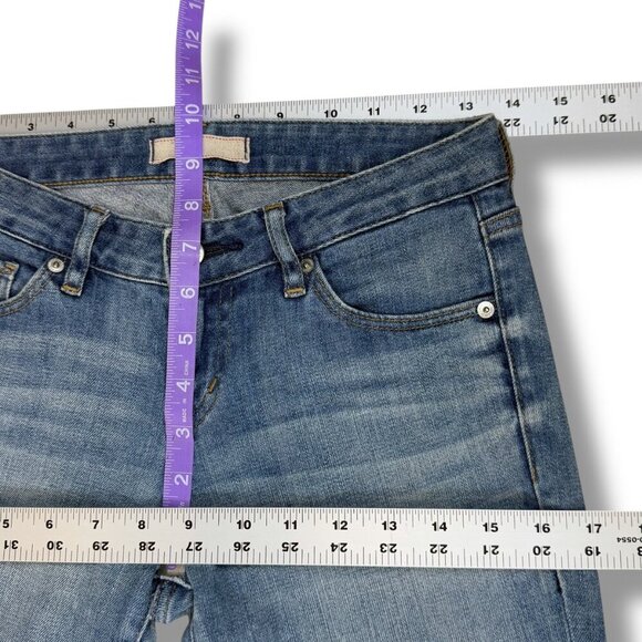 Uniclo Jeans Womens Sz 22" Mid-Rise Slim Tapered Blue Medium Wash Stretch Denim - Picture 7 of 11
